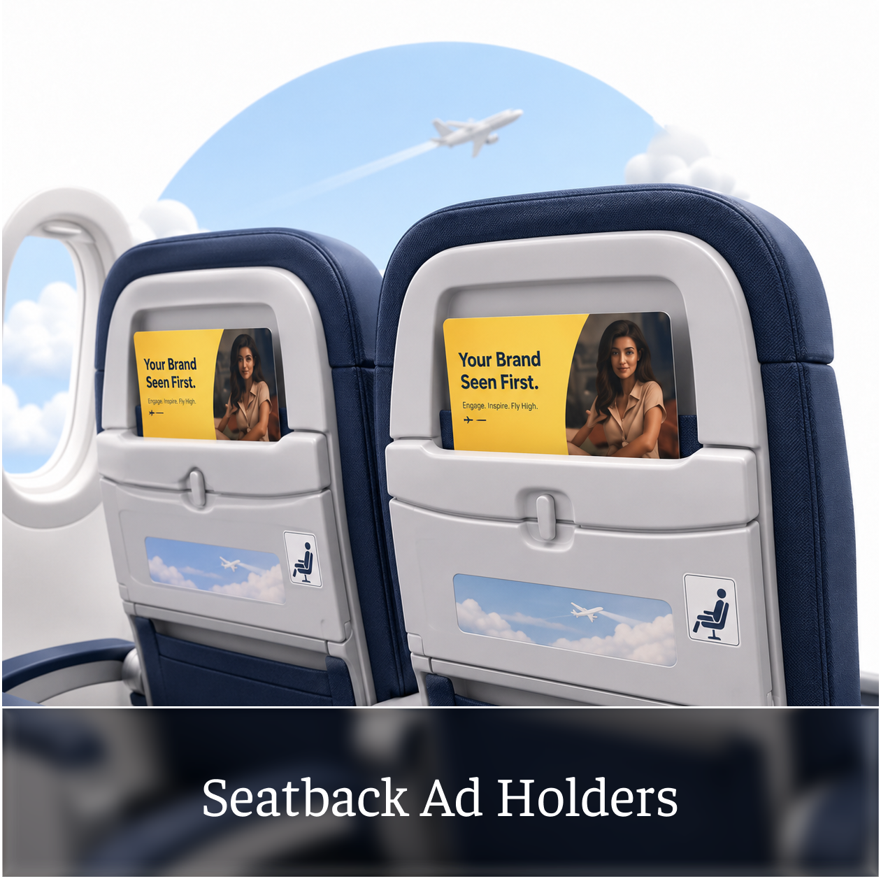 Seatback Ad Holders airline advertising format